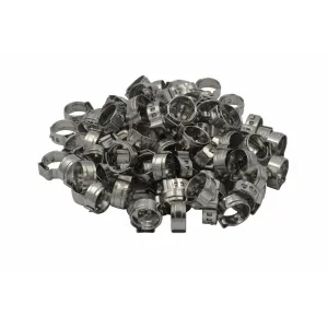 100 Piece 304 Stainless Steel 10.8-13.3mm Ear Hose Clamp