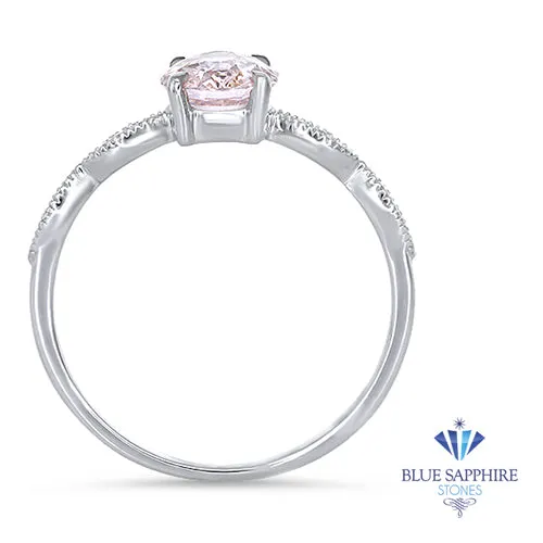 1.14ct Oval Pink Sapphire Ring with Diamond Accents in 18K White Gold