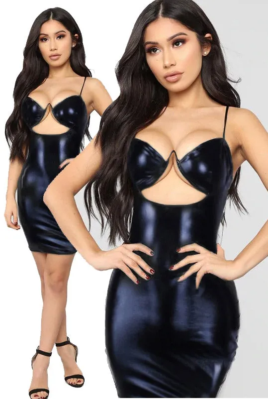 Ahead Underwire PU Mini Dress