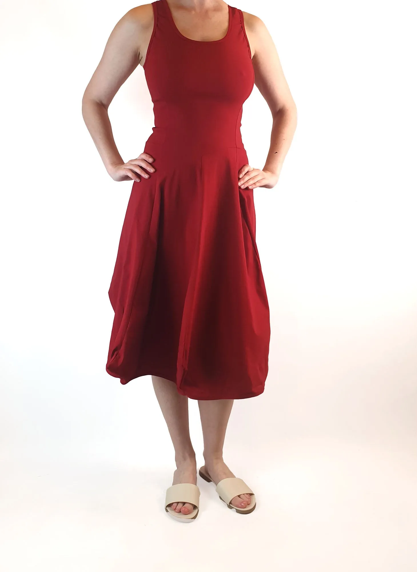 Ammo red sleeveless dress size S, fits AU6