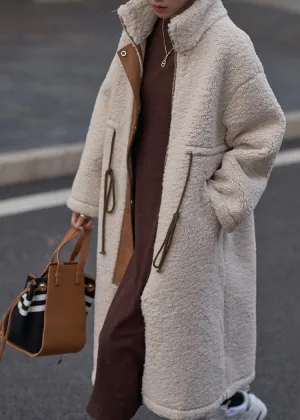 Analie - Klassischer Winter Aprikose Wollmantel für Damen