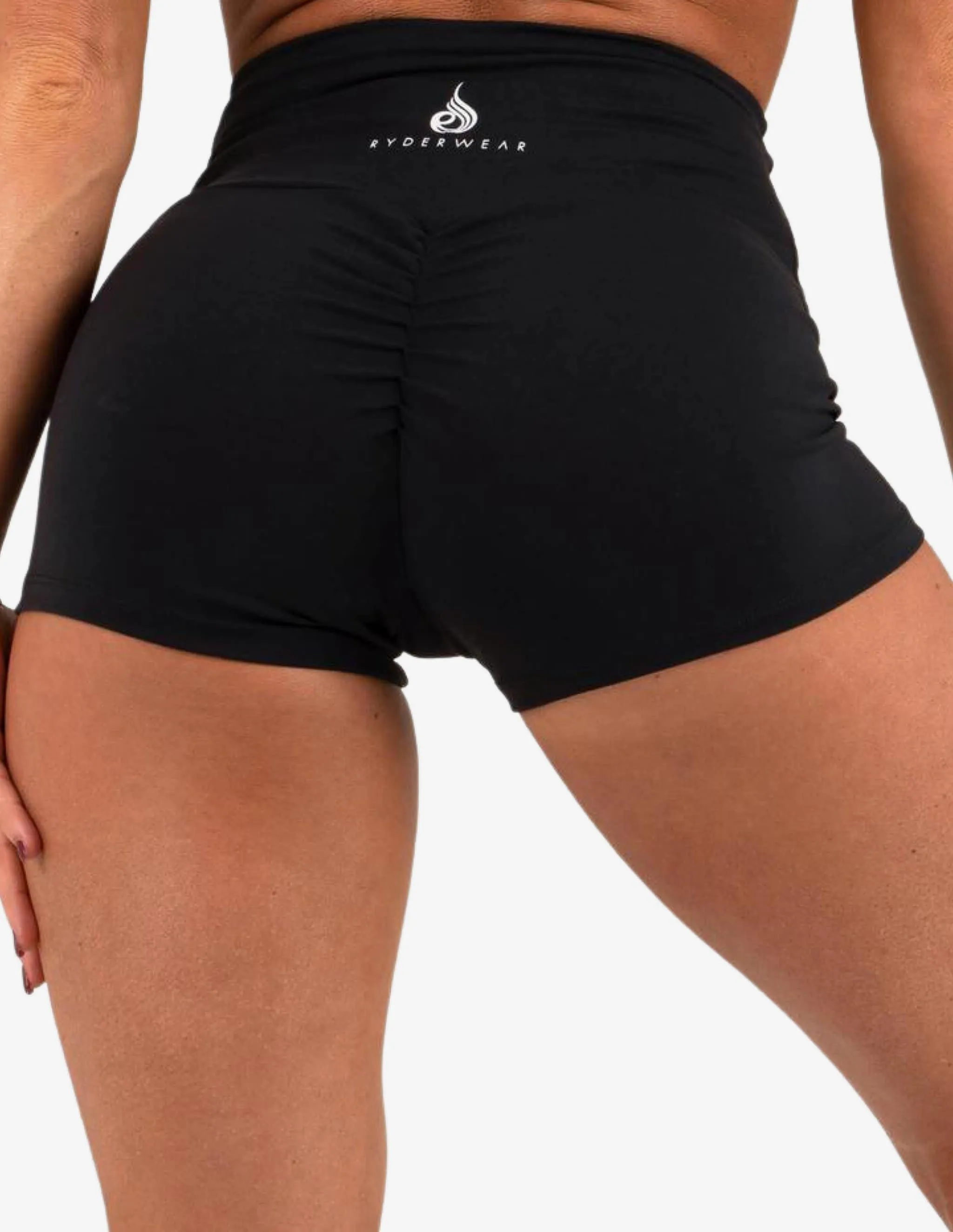ANIMAL SCRUNCH BUM SHORTS BLACK