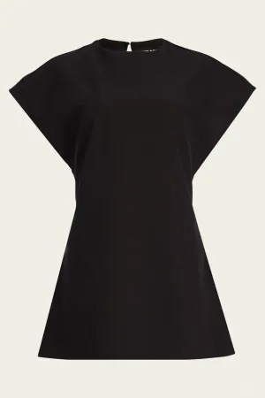 Anna Crepe Mini Dress in Black