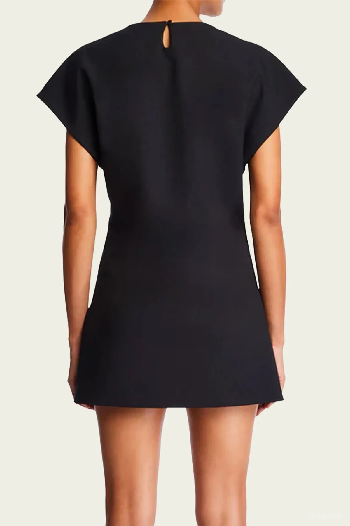 Anna Crepe Mini Dress in Black