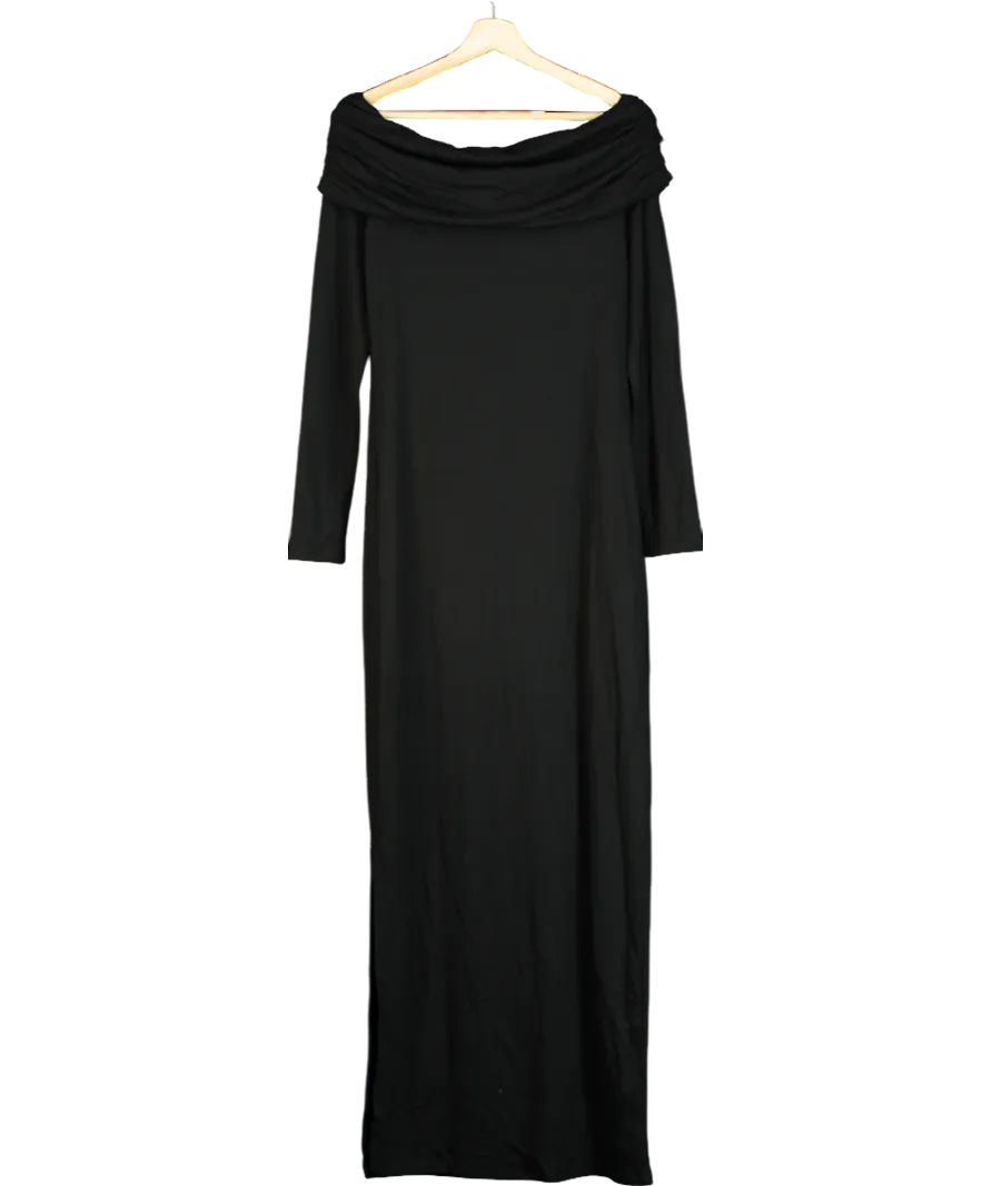 Anthropologie Black Off-the-shoulder Jersey Maxi Dress UK M