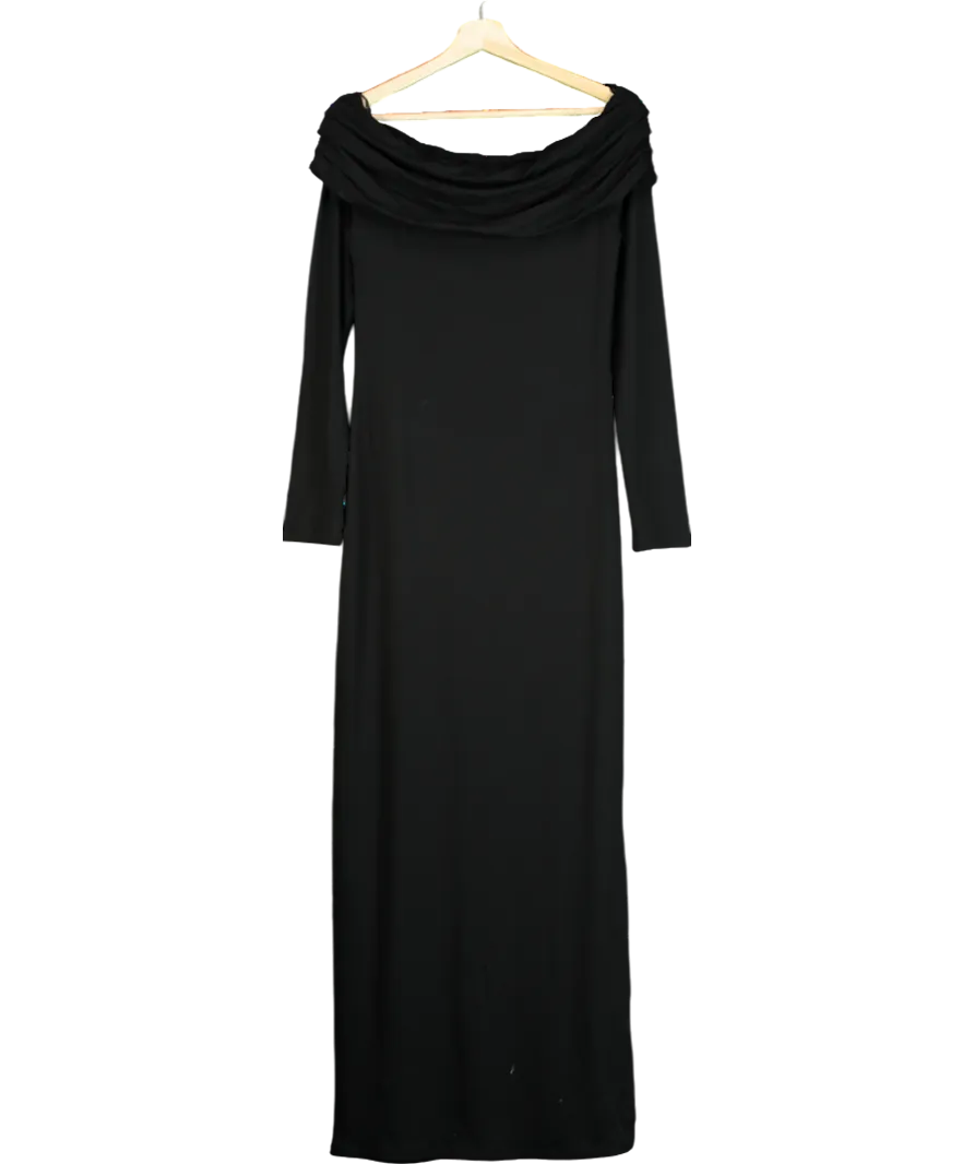 Anthropologie Black Off-the-shoulder Jersey Maxi Dress UK M