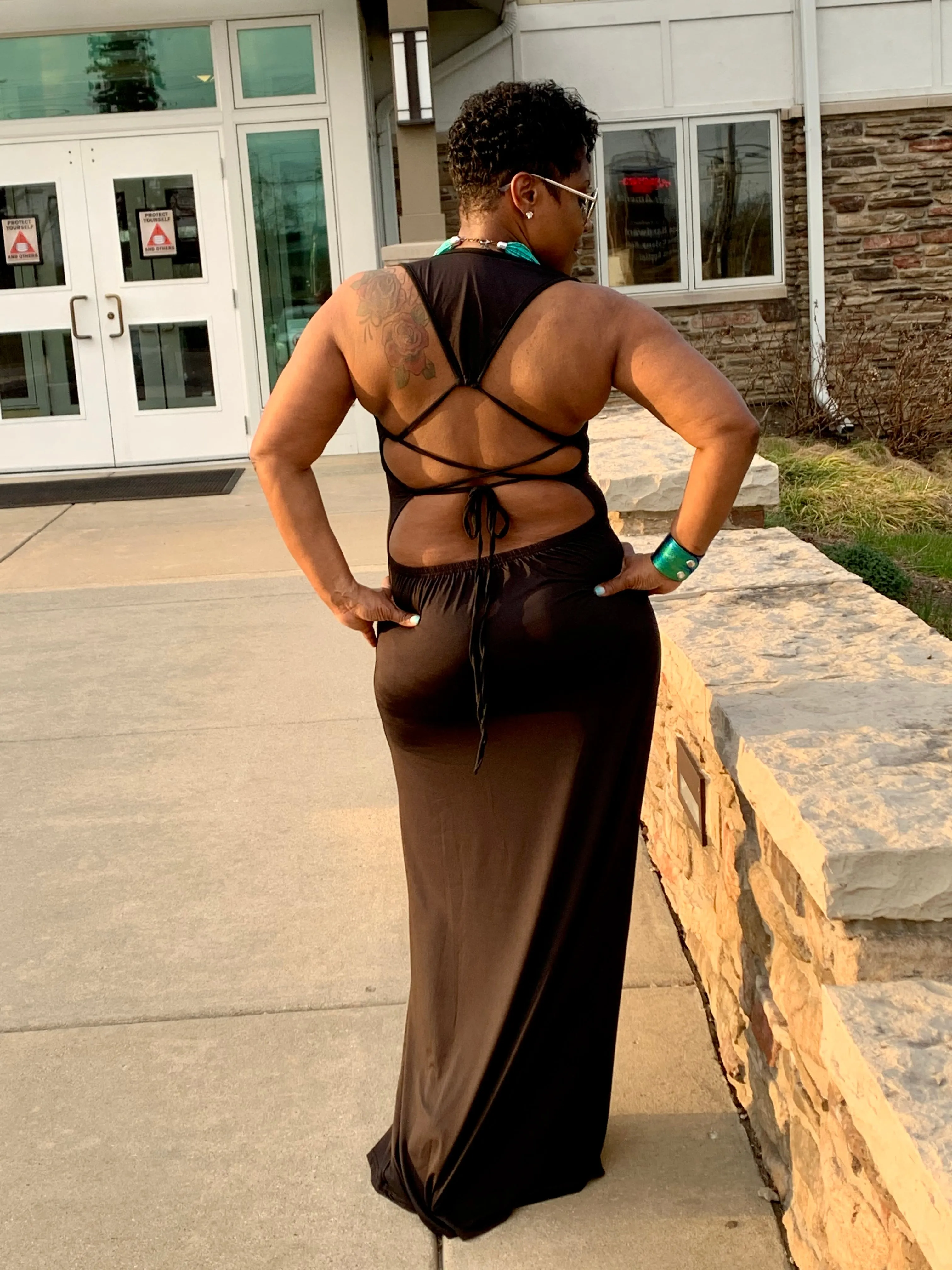 Backless Bandage Maxi Dress
