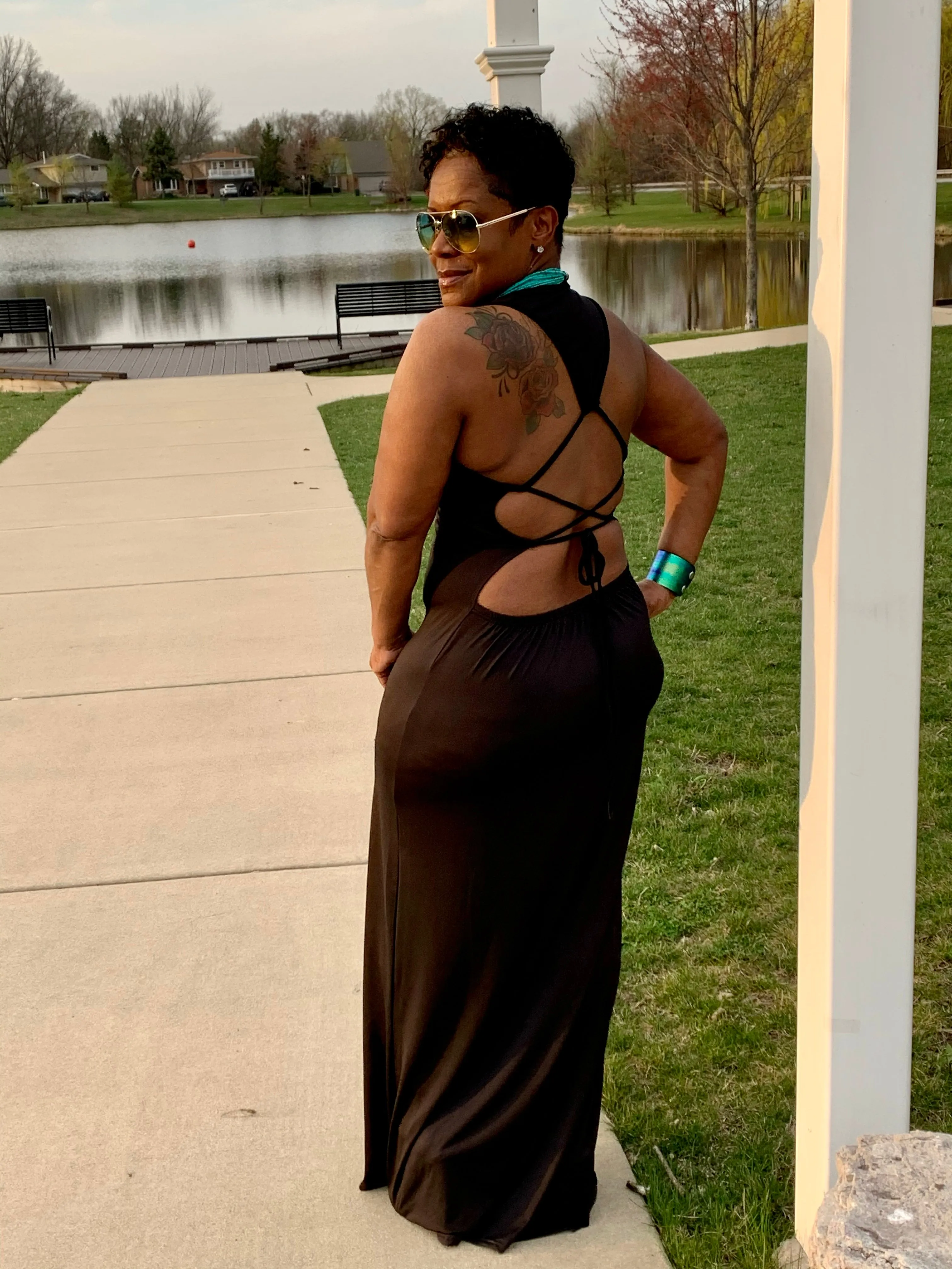 Backless Bandage Maxi Dress