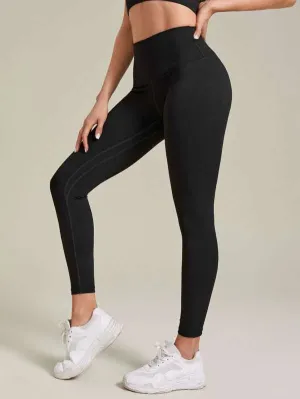 Bakasana Wide Waist Band Sport Leggings w/ Inside Pocket