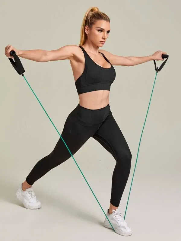 Bakasana Wide Waist Band Sport Leggings w/ Inside Pocket