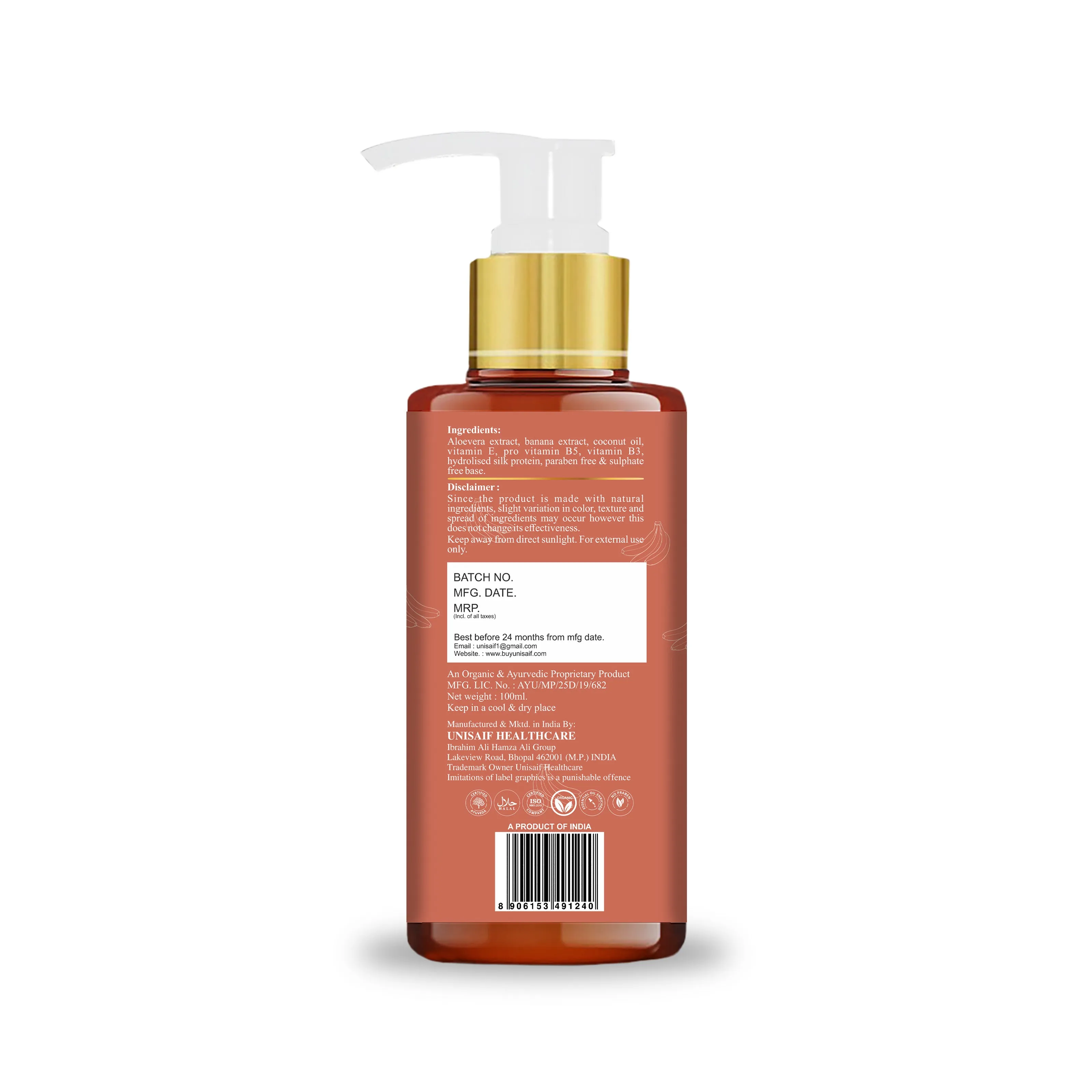 Banana Conditioner (100ml) Improves Shine & Texture | NO SULPHATE| NO PARABEN| NO SILICON