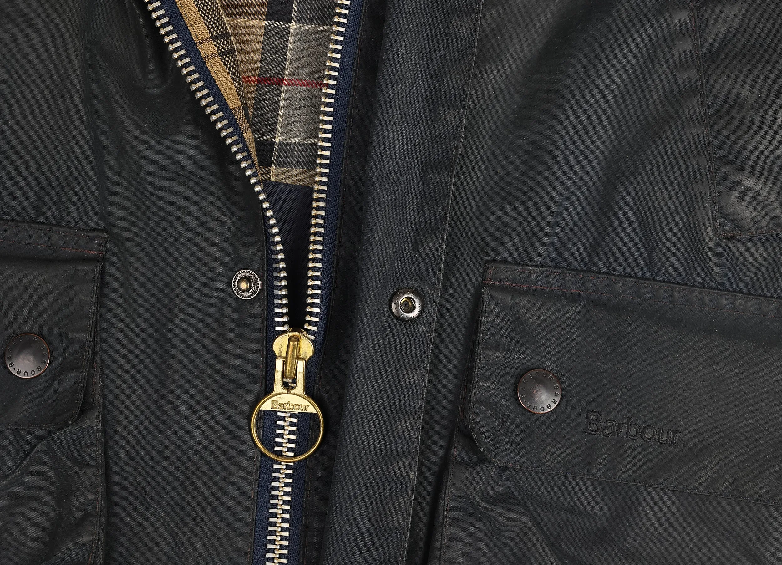 Barbour Bedale Wax Jacket Coat - Blue - S