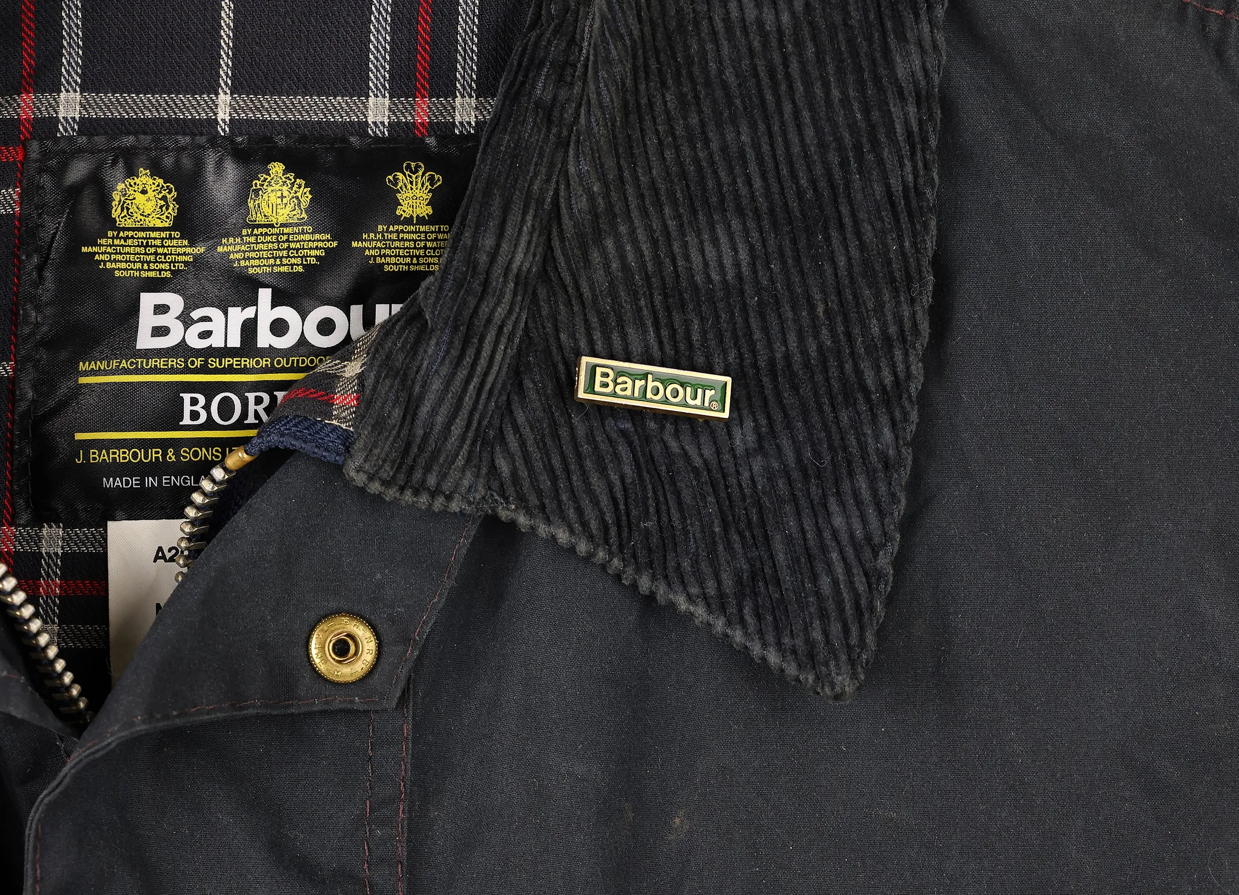 Barbour Border Wax Jacket Coat - Blue - XXXL