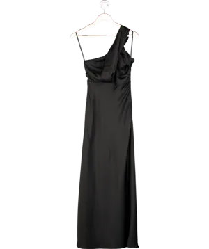 Billy j Black Satin One Shoulder Maxi Dress UK 6