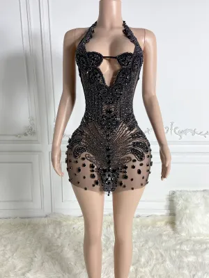 Black Alluring Low Cut Charm Dress
