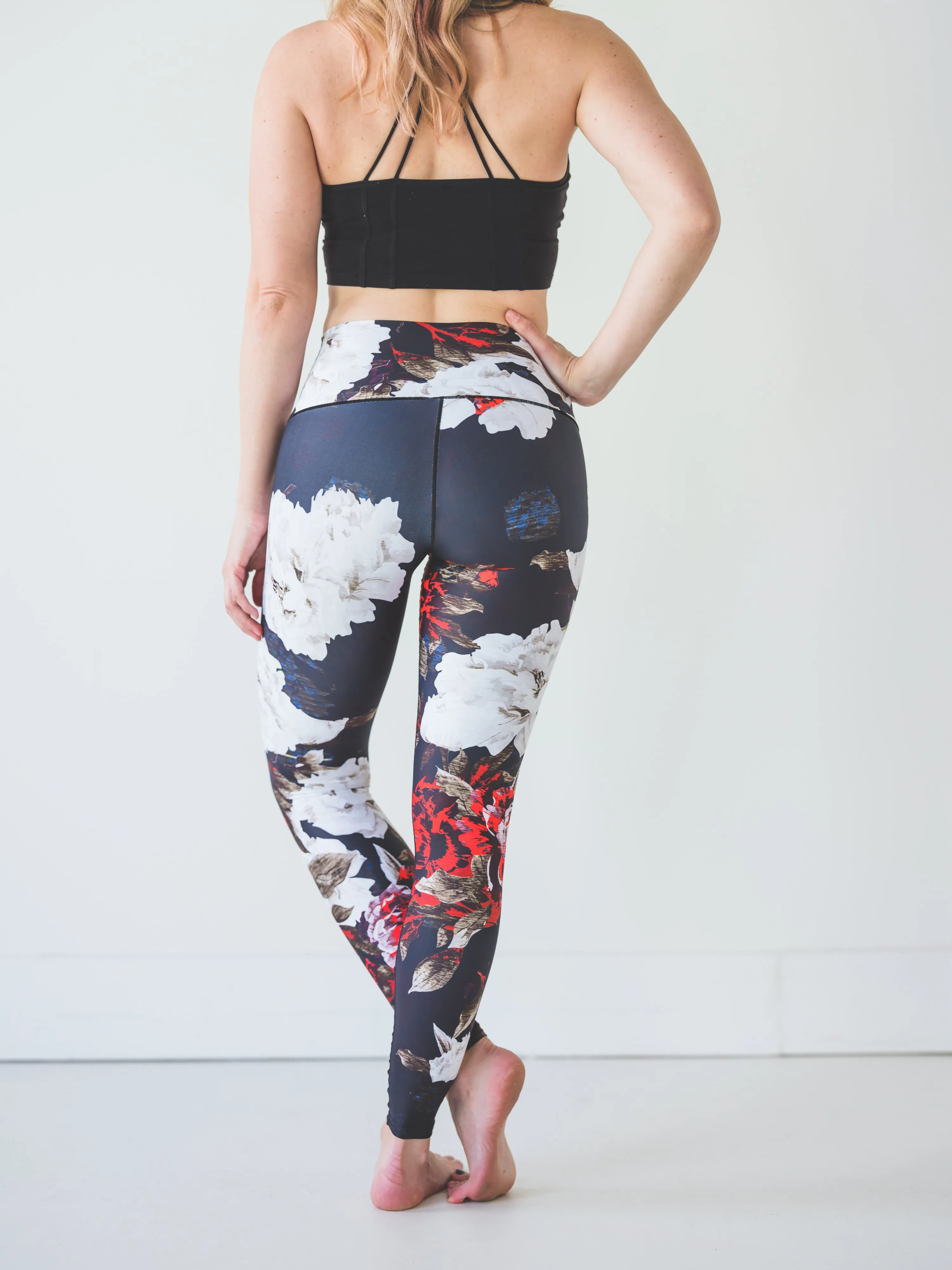 Black Floral Yoga Pants *FINAL SALE*