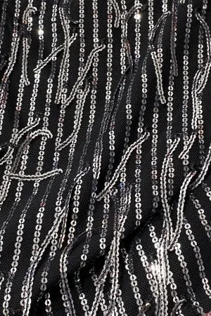Black Silver Sleeveless Sequin Mini Dress 11/17/24 9217
