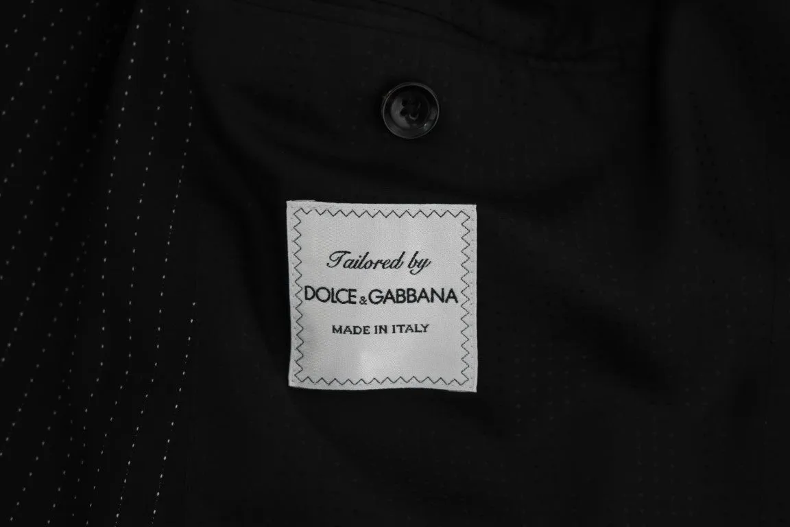 Black Striped Crystal Bee Slim Fit Suit
