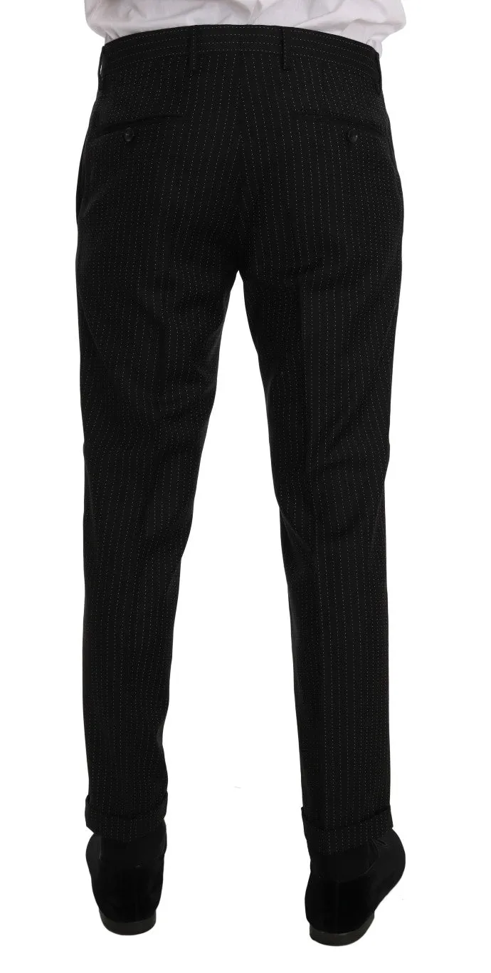 Black Striped Crystal Bee Slim Fit Suit