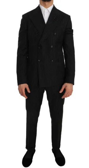 Black Striped Crystal Bee Slim Fit Suit