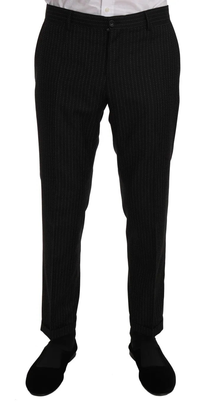 Black Striped Crystal Bee Slim Fit Suit