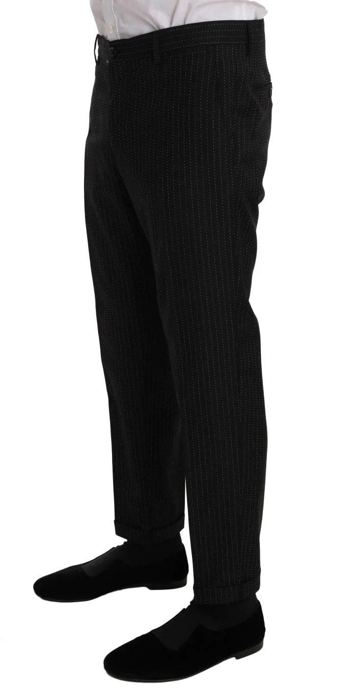 Black Striped Crystal Bee Slim Fit Suit