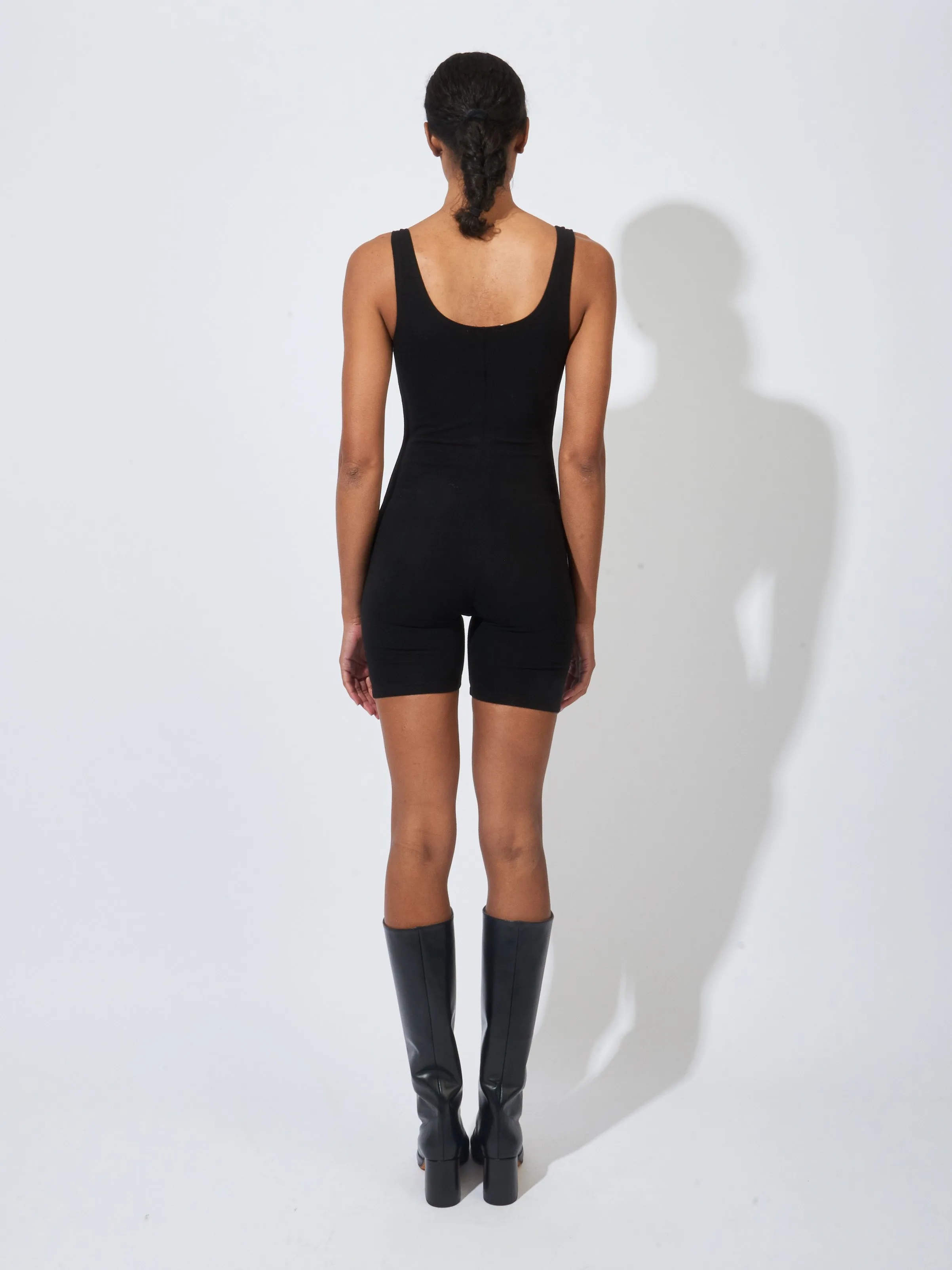 Black Via Olympia Short Unitard