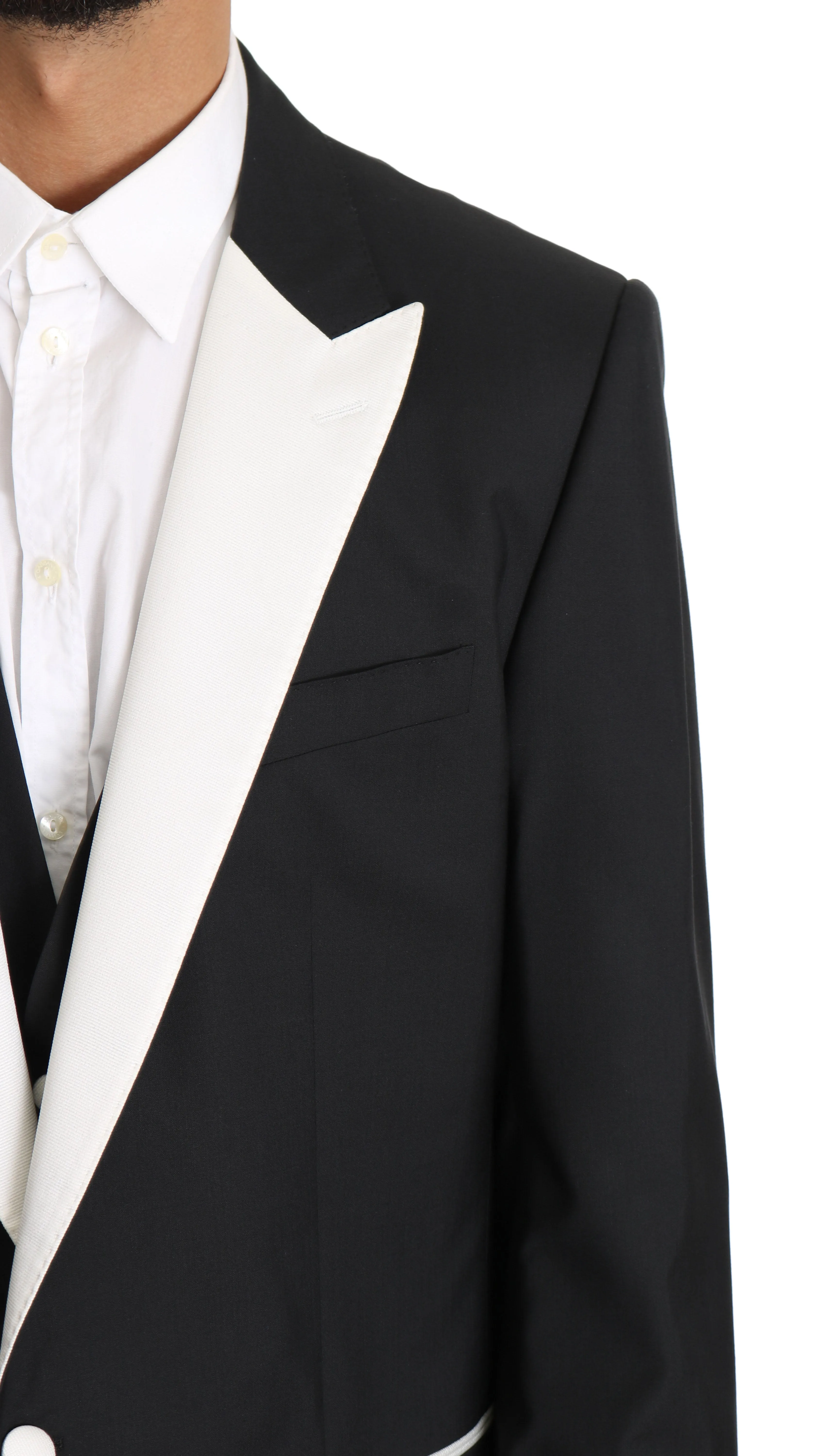 Black Wool MARTINI 3 Piece Slim Suit