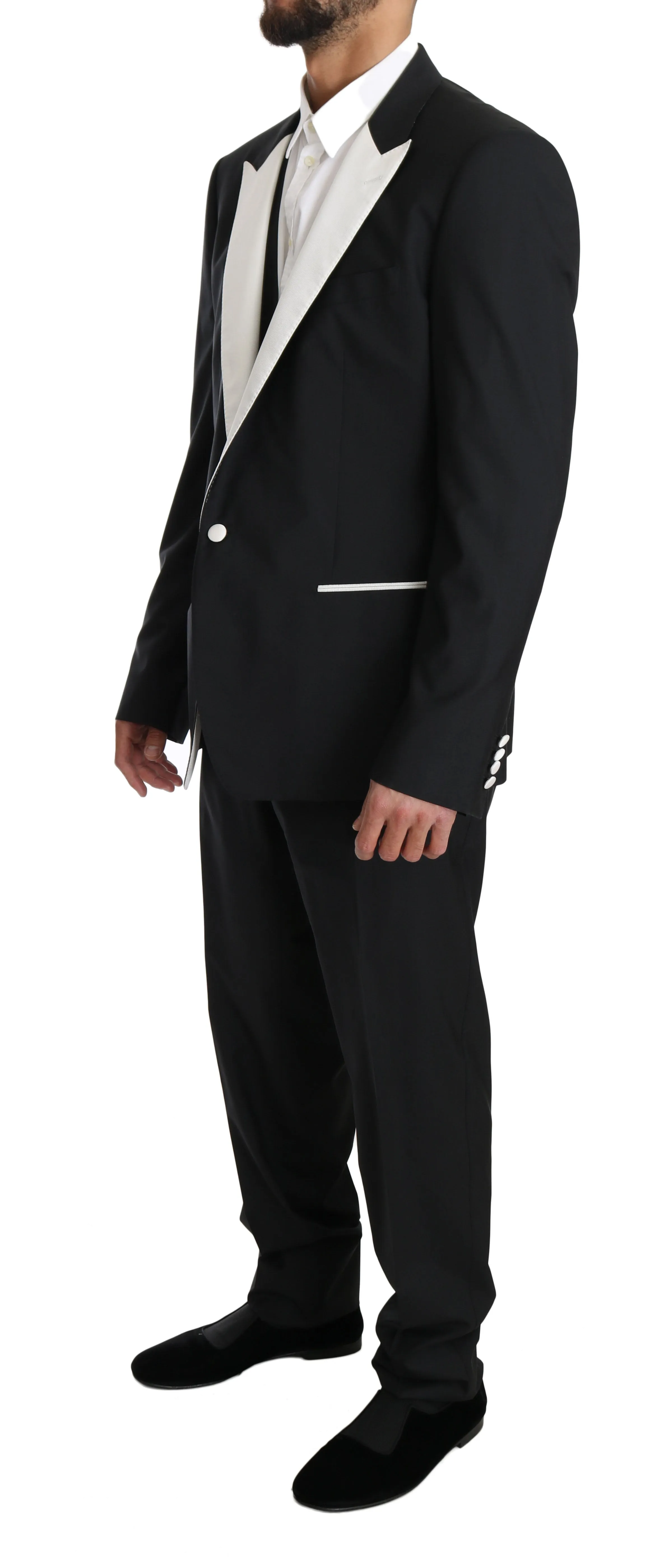 Black Wool MARTINI 3 Piece Slim Suit