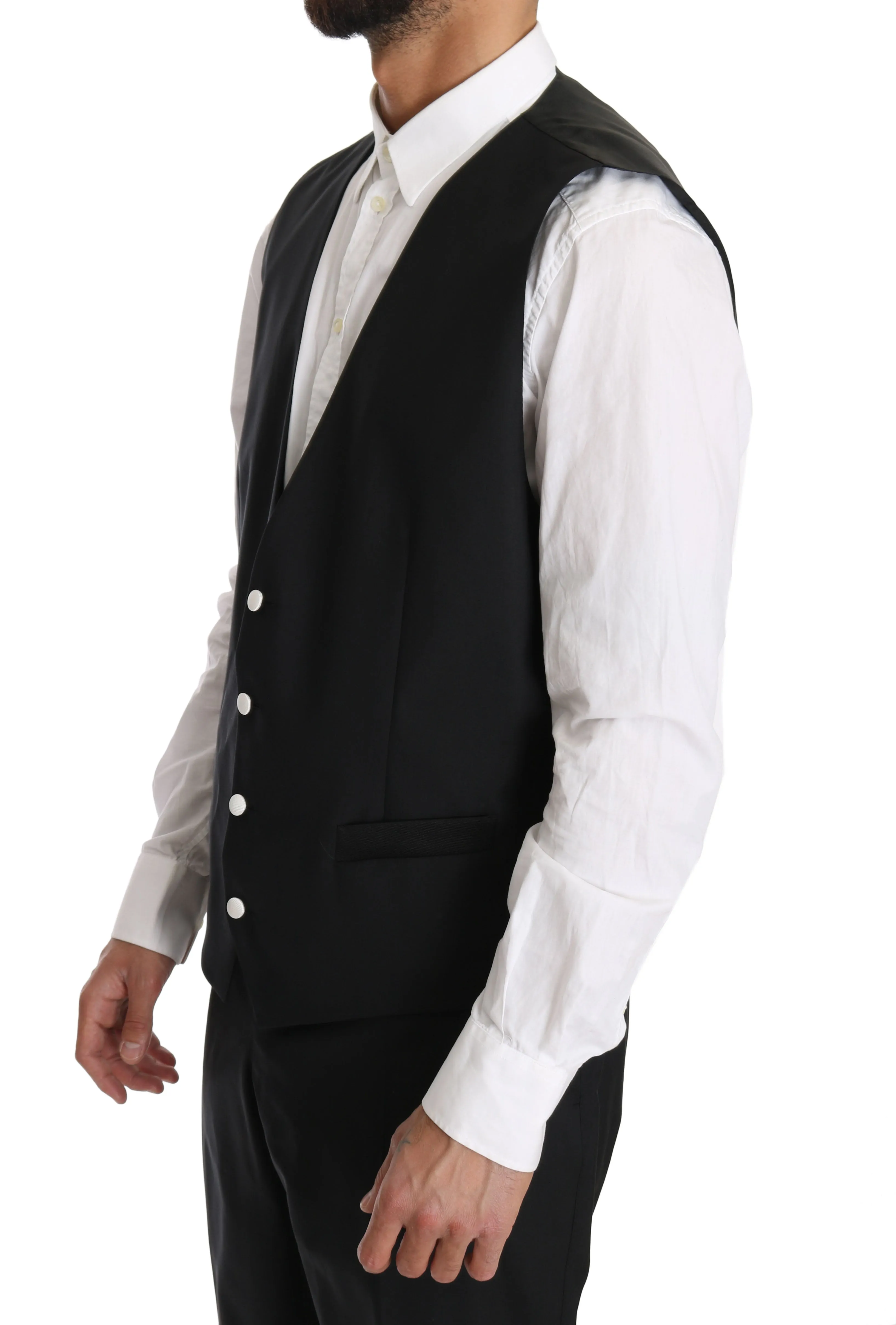 Black Wool MARTINI 3 Piece Slim Suit