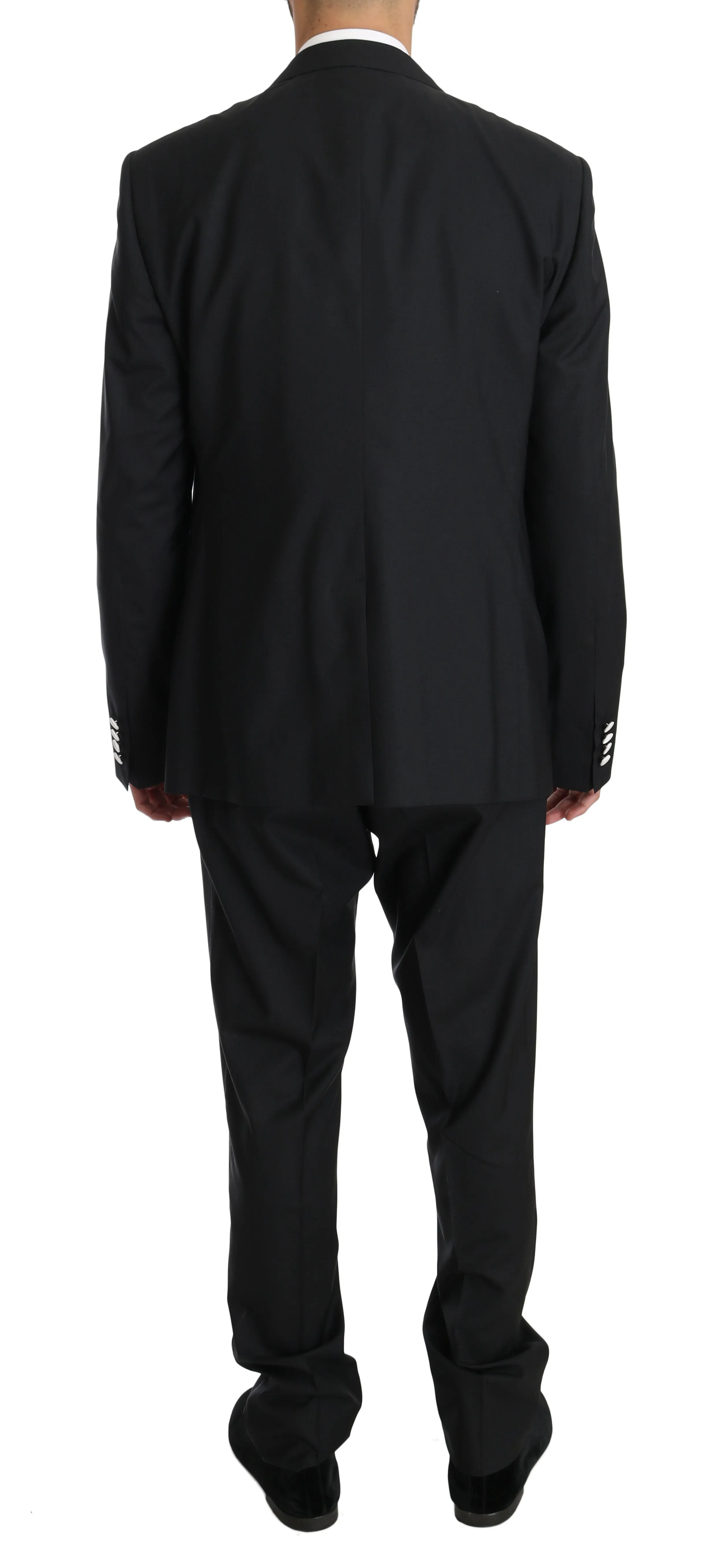 Black Wool MARTINI 3 Piece Slim Suit