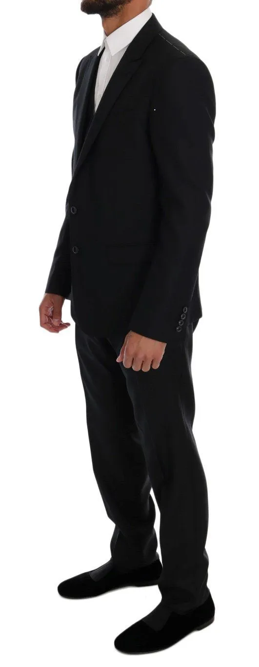 Black Wool Silk MARTINI Slim fit Suit