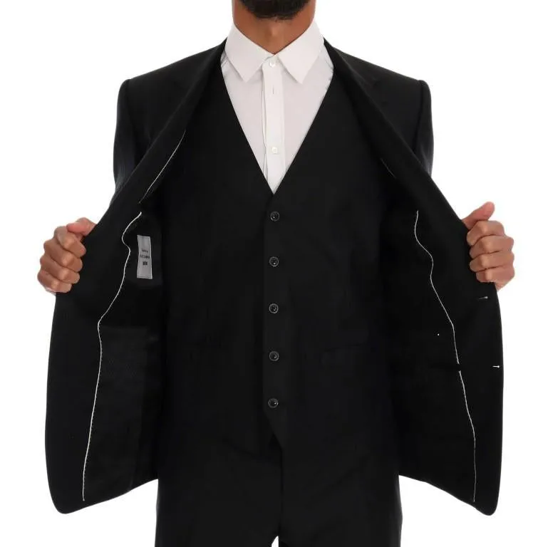 Black Wool Silk MARTINI Slim fit Suit