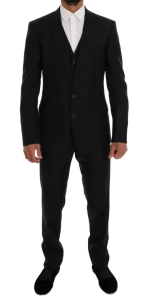 Black Wool Silk MARTINI Slim fit Suit
