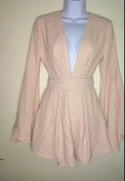Blush Run Around jumper with a deep drop with a v-neck front