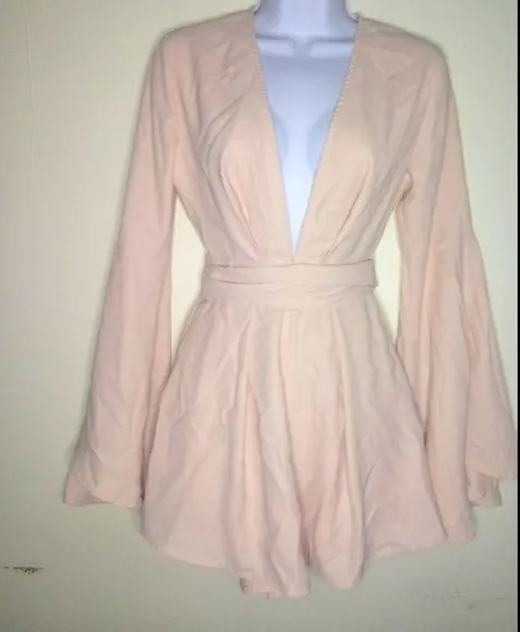 Blush Run Around jumper with a deep drop with a v-neck front