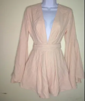 Blush Run Around jumper with a deep drop with a v-neck front
