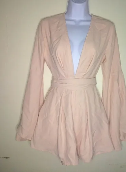 Blush Run Around jumper with a deep drop with a v-neck front