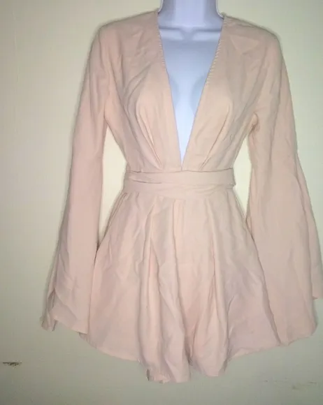 Blush Run Around jumper with a deep drop with a v-neck front
