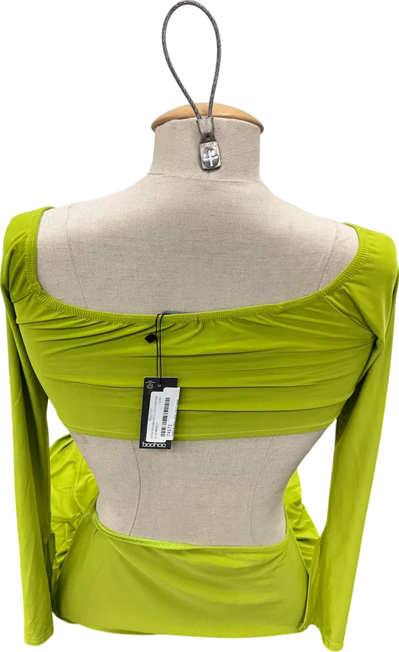 boohoo Green Molly Smith Cut Out Trim Detail Maxi Dress UK 10