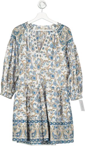 BOTEH White Kiki Nazar Smock Mini Dress UK XS
