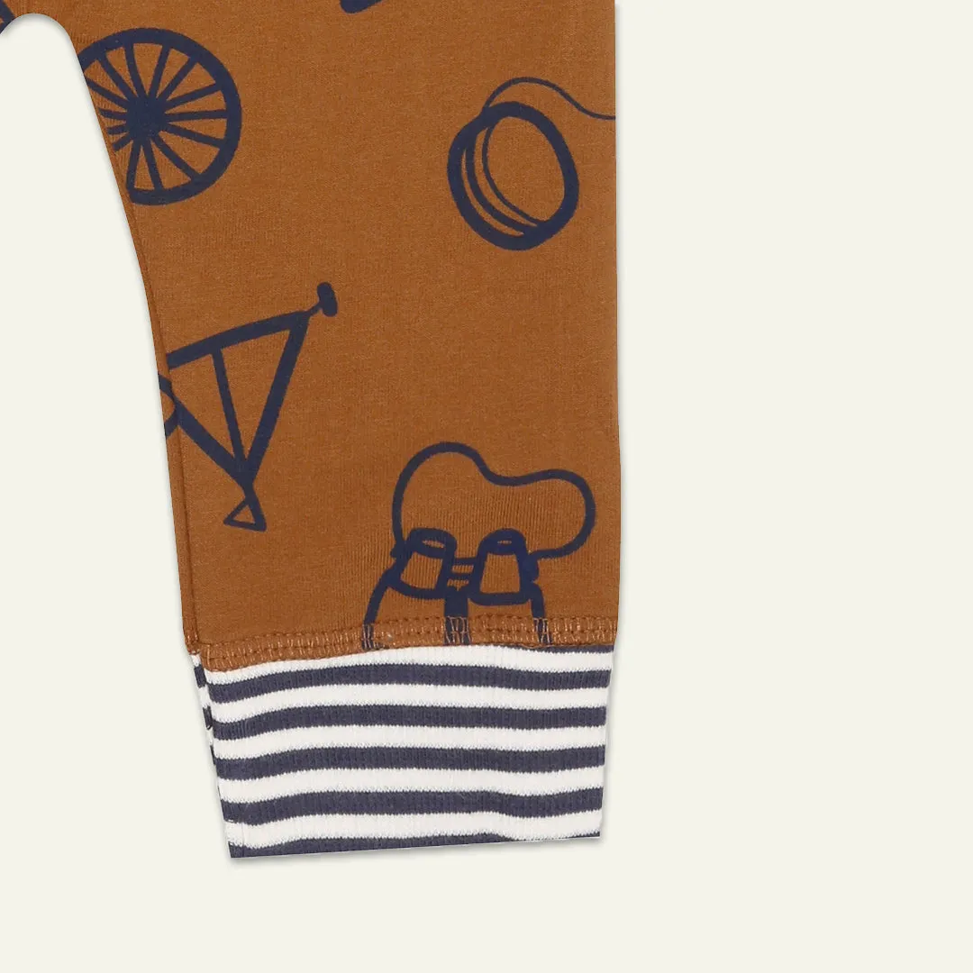 Brown Conversational Print Romper