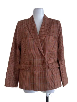 Brown Red Check Blazer