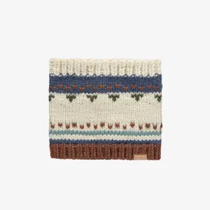 Cache-cou de maille crème et marine à motif jacquard, bébé  || Cream and navy knitted neck warmer with a jacquard print, baby