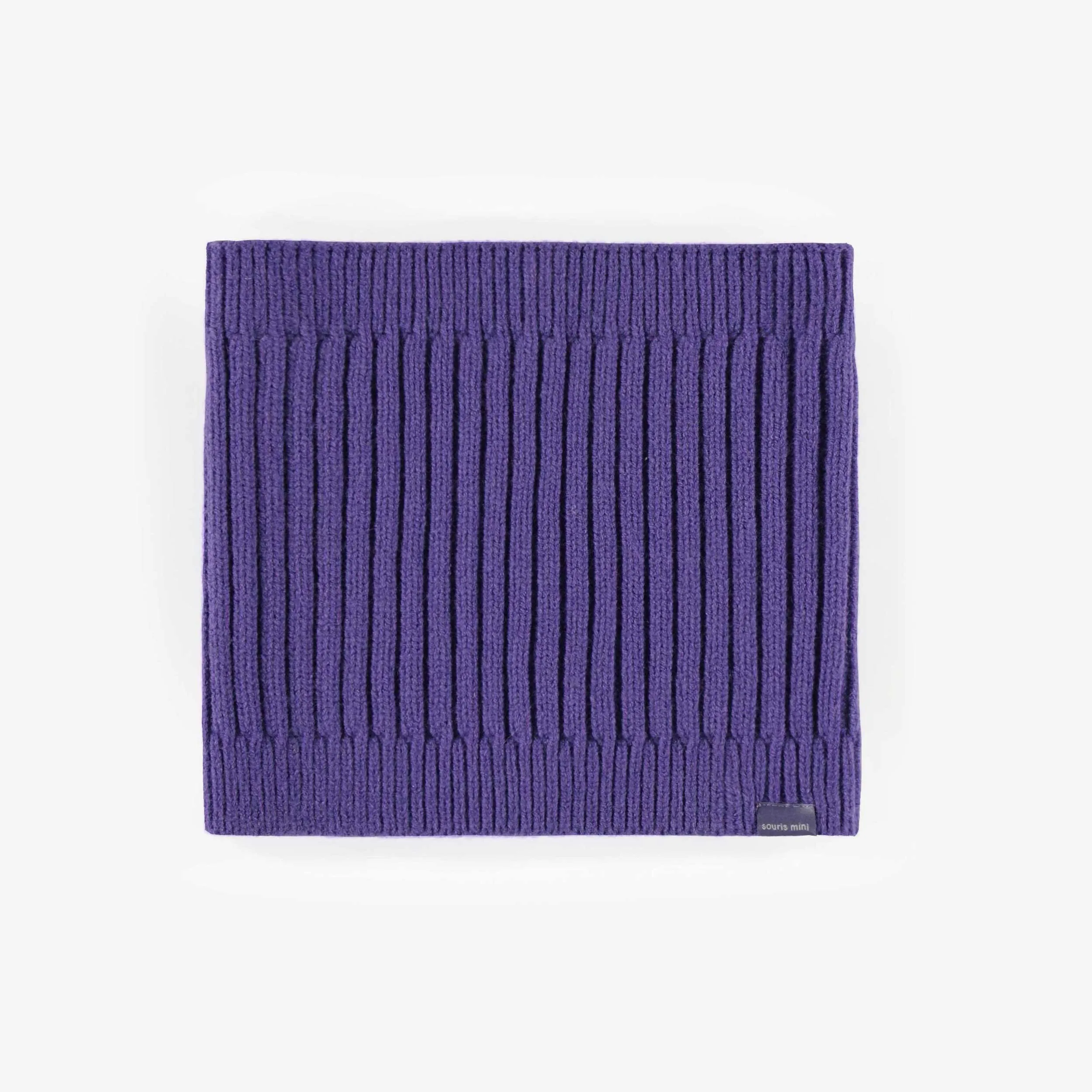 Cache-cou de maille mauve, bébé || Purple knitted neck warmer, baby