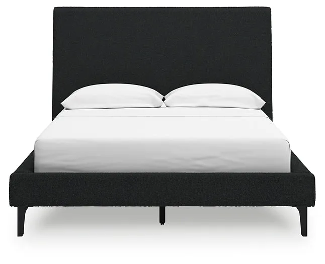 Cadmori Full Upholstered Bed with Mirrored Dresser and 2 Nightstands