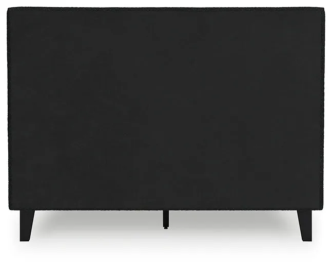 Cadmori Full Upholstered Bed with Mirrored Dresser and 2 Nightstands