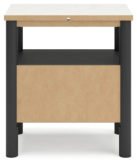 Cadmori King Upholstered Panel Bed with Mirrored Dresser and Nightstand