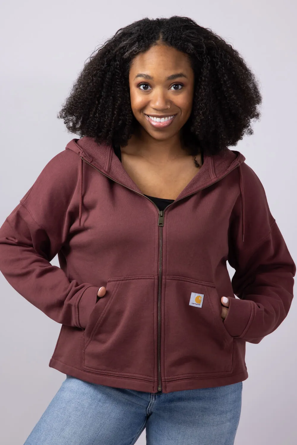 Carhartt Tencel Loose Fit Full Zip Jacket for Women in Dark Red | 106837-RB3