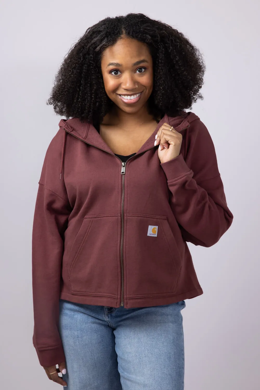 Carhartt Tencel Loose Fit Full Zip Jacket for Women in Dark Red | 106837-RB3
